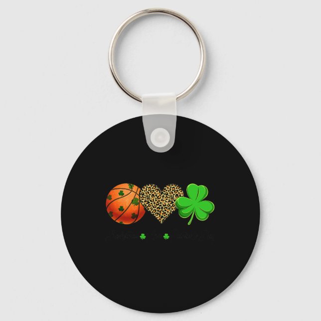 Basketball Kärlek Saint patrick's day Shamrock Clo Nyckelring (Framsida)