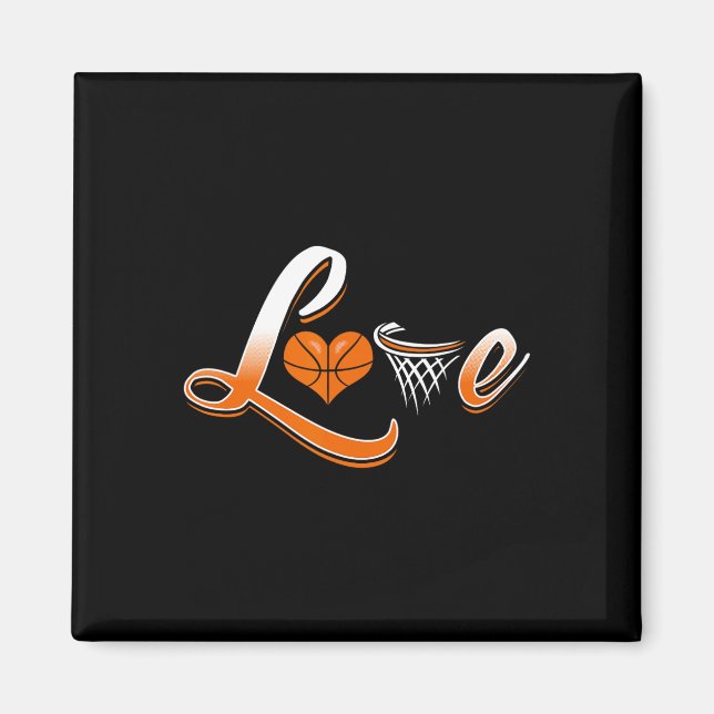 Basketball Kärlek Shirt Magnet (Framsidan)