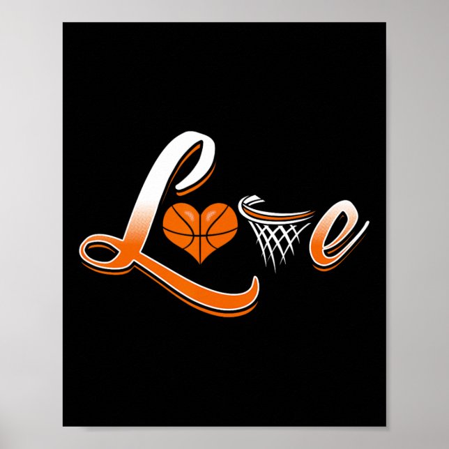Basketball Kärlek Shirt Poster (Framsidan)