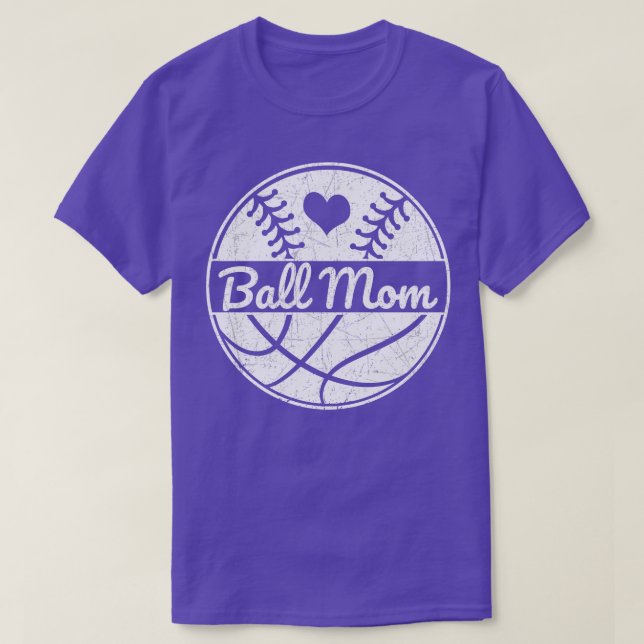 Basketball Kärlek Softball Mamma T Shirt (Design framsida)
