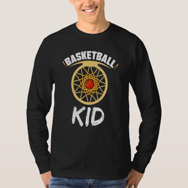 Basketball Kid Basketballer Player Hobby T Shirt (Framsida)