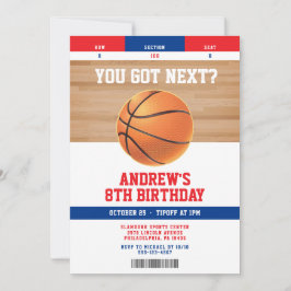 Basketball Kids Birthday Party Ticket Invitation Inbjudningar