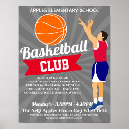 Basketball Klubb-turnésport Poster