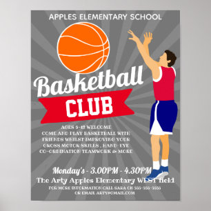 Basketball Klubb-turnésport Poster