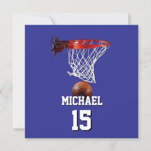 Basketball Lägg till Ditt Namn & Nummer Pop Art Kort