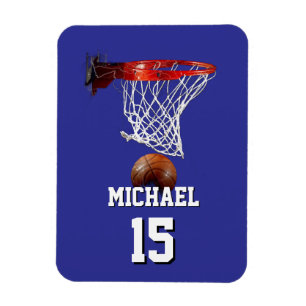 Basketball Lägg till Ditt Namn & Nummer Pop Art Magnet