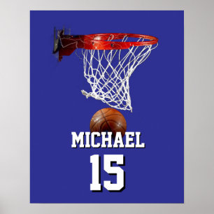 Basketball Lägg till Ditt Namn & Nummer Pop Art Poster