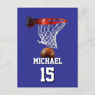 Basketball Lägg till Ditt Namn & Nummer Pop Art Vykort