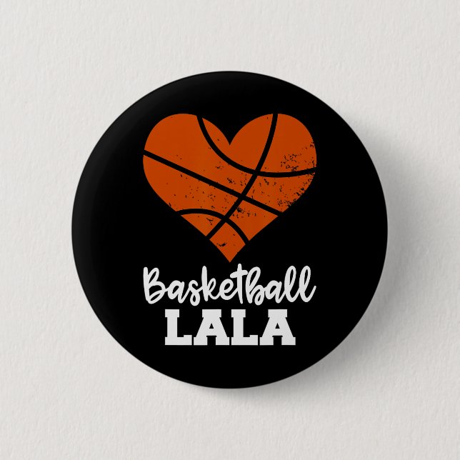 Basketball Lala Roligt Basketball Heart Grandma La Knapp (Framsida)