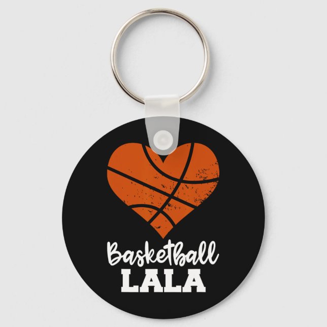 Basketball Lala Roligt Basketball Heart Grandma La Nyckelring (Framsida)