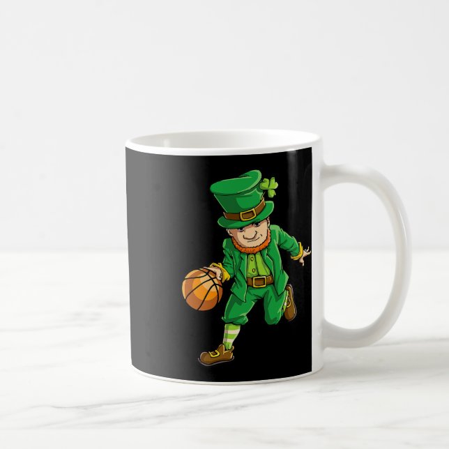 Basketball Leprechaun St patricks day Boys Kids Me Kaffemugg (Höger)