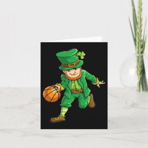 Basketball Leprechaun St patricks day Boys Kids Me Kort