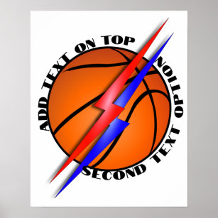 Basketball Lightning Bults Sports Poster