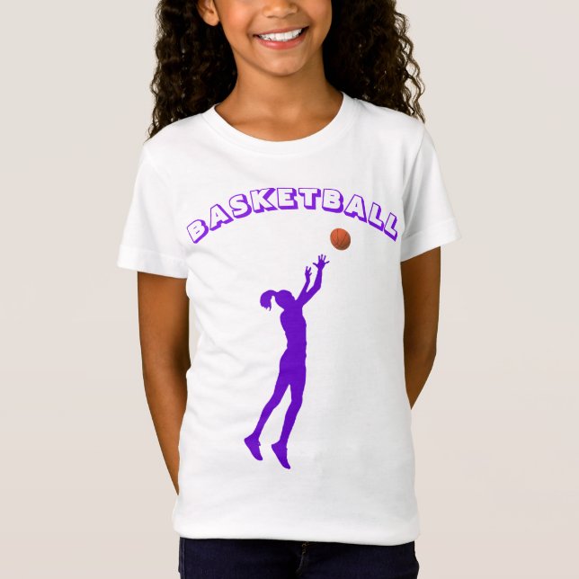 Basketball Lila Font & Girl T-Shirt (Framsida)