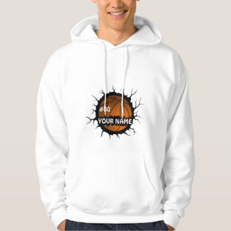 Basketball-Logotyp, eget namn för basketboll Hoodie