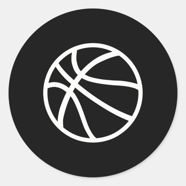 Basketball-logotyp Runt Klistermärke (Framsida)
