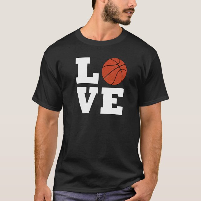 Basketball LOVE for Bball Players Coaches Teams an T Shirt (Framsida)
