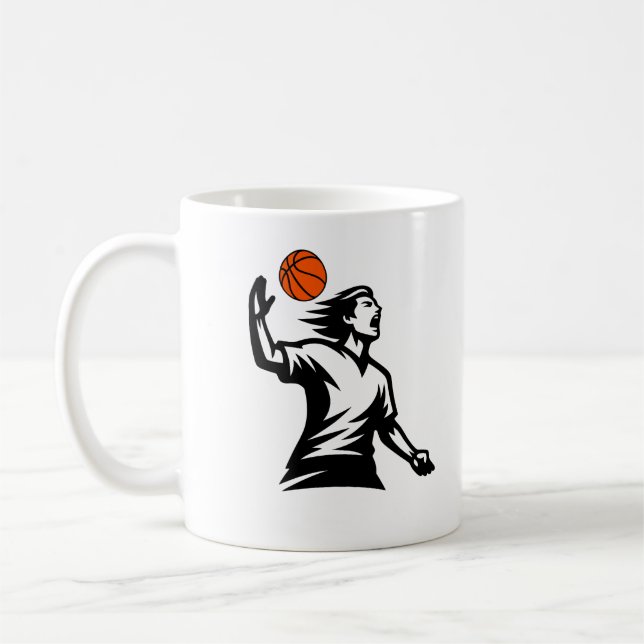Basketball Lover Coffee Mug – Perfect Gift for Pla Kaffemugg (Vänster)