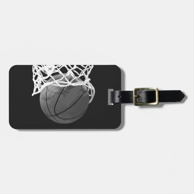 Basketball Luggage Taggs Bagagebricka (Horisontell Framsida)