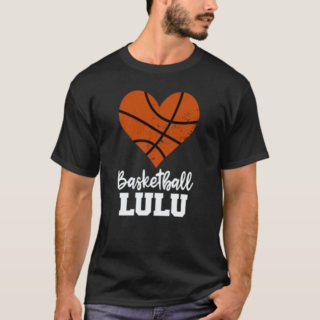 Basketball Lulu Basketball Heart Grandma Lulu T Shirt (Framsida)
