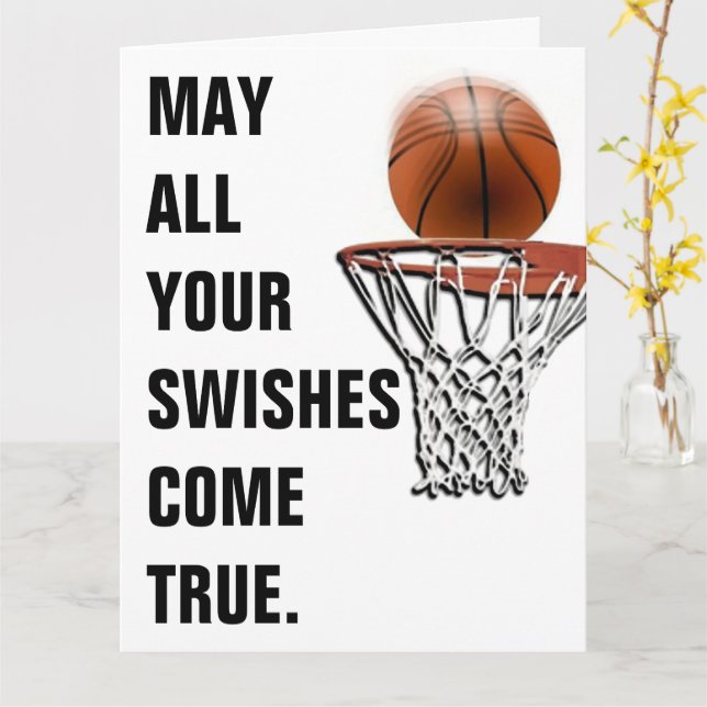 Basketball Lycka till Kort (Gul blomma)