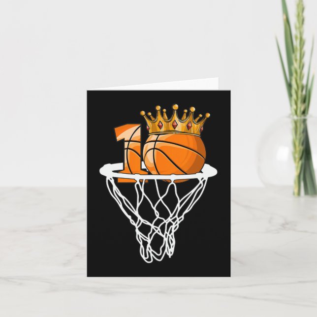Basketball Lycklig 10:e födelsedagsbollar 10 år Kort (Framsida)