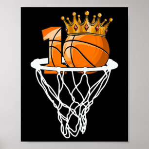 Basketball Lycklig 10:e födelsedagsbollar 10 år Poster