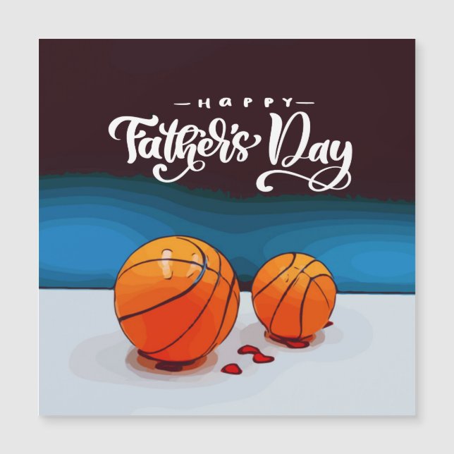 Basketball Lycklig Fars dag med två Bollar Pappa  (Framsida)