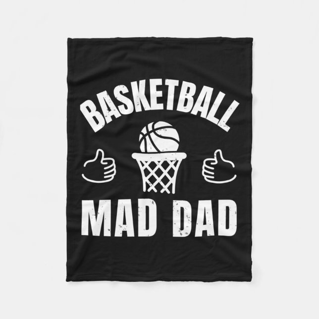 Basketball Mad Pappa Fleecefilt (Framsidan)