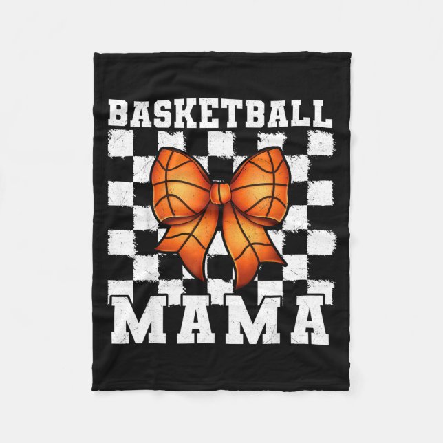 Basketball Mama Coquette Bow Game Day Funny Srts L Fleecefilt (Framsidan)