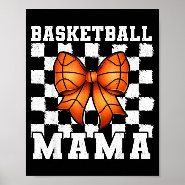 Basketball Mama Coquette Bow Game Day Funny Srts L Poster (Framsidan)