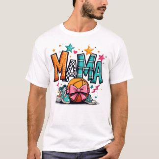 Basketball Mama Leopard Print Sporty Mother's Day  T Shirt