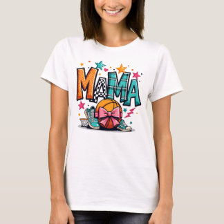 Basketball Mama Leopard Print Sporty Mother's Day  T Shirt