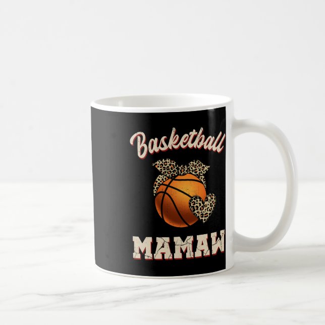 Basketball Mamaw Bandana Leopard Heart Fläkt Mor Kaffemugg (Höger)