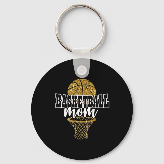 Basketball Mamma Basket Ring Nyckelring (Framsida)