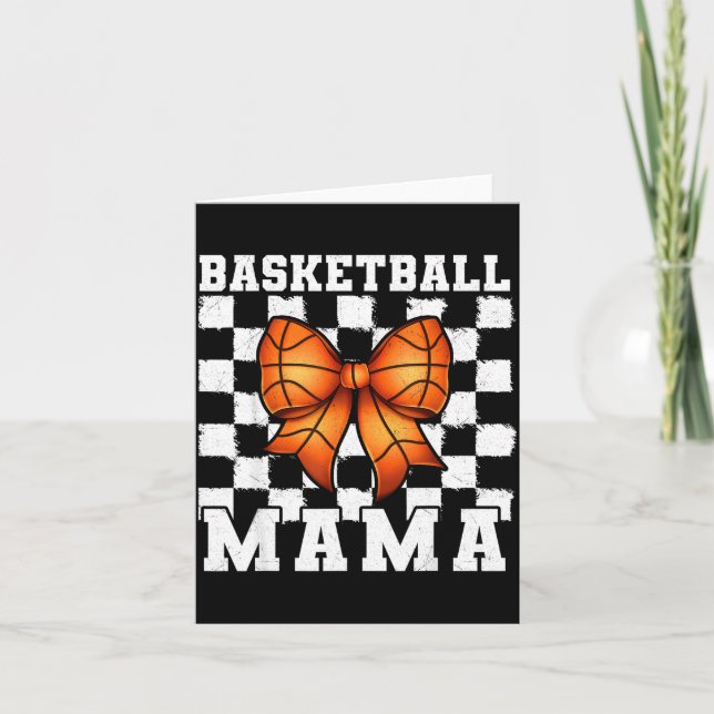 Basketball Mamma Coquette Båge Spel Dag Roligt Srt Kort (Framsida)