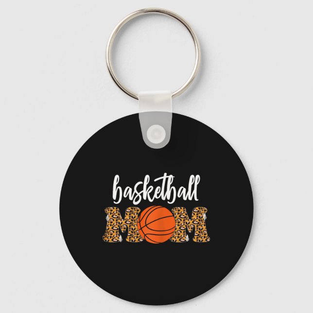 Basketball Mamma Cute Leopard Basketball Gifts til Nyckelring (Framsida)