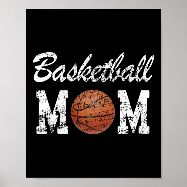 Basketball Mamma Cute Novelty Distress Poster (Framsidan)