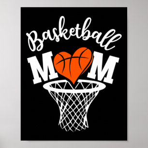 Basketball Mamma Cute Novelty Distress Women Mothe Poster
