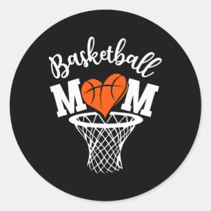 Basketball Mamma Cute Novelty Distress Women Mothe Runt Klistermärke