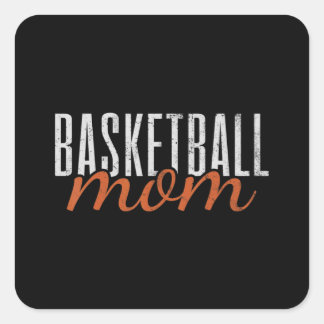 Basketball Mamma Fyrkantigt Klistermärke