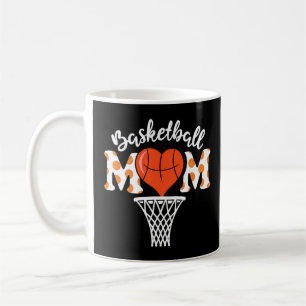 Basketball Mamma Heart Funny Sport Älskare Mor Kaffemugg