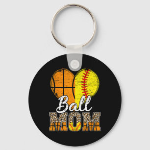 Basketball Mamma Heart Softball Mamma Leopard Mor" Nyckelring