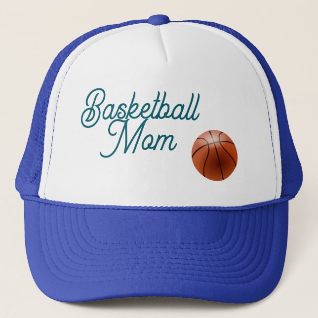 Basketball Mamma Keps Blå och Vit (Framsida)