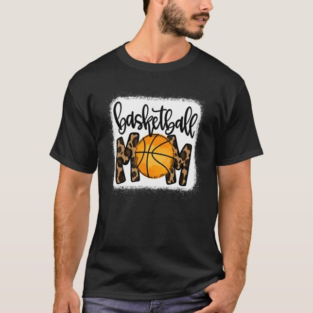 Basketball Mamma Leopard Basketball Mamma T Shirt (Framsida)