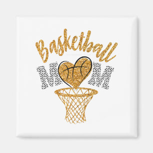 Basketball Mamma Leopard Basketball Senior Mamma 2 Magnet