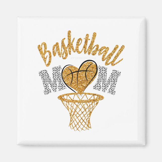 Basketball Mamma Leopard Basketball Senior Mamma 2 Magnet (Framsidan)
