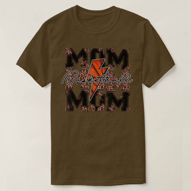 Basketball Mamma leopard blixt basketboll g T Shirt (Design framsida)