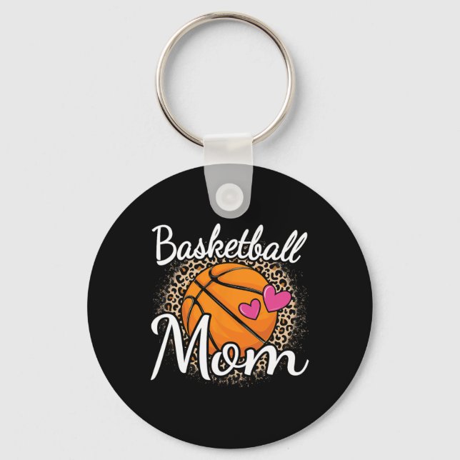 Basketball Mamma Leopard Skriv ut "Basketball Wome Nyckelring (Framsida)
