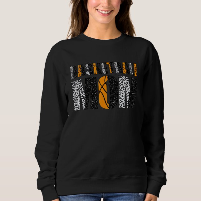 Basketball Mamma Leopard Tee Mors dag Ballmamma (Framsida)